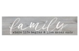 Family Where Life Begins and Love Never Ends Mini Plaque