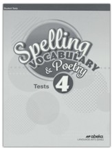 Spelling, Vocabulary, and Poetry  Grade 4 Tests Book, Unbound (6th Edition)