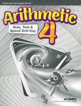 Arithmetic Grade 4 Quizzes, Tests,  and Speed Drills Key