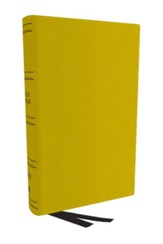 NKJV Holy Bible Personal Size Large Print Reference Bible, Comfort Print--genuine leather, yellow
