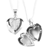 Heart Locket with Cross Necklace