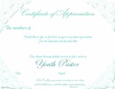 Certificate of Appreciation- Youth Pastor - PDF Download [Download]