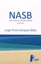 NASB 1995 Large Print Compact Bible--soft leather-look, blue