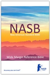 NASB 2020 Wide Margin Reference Bible--soft leather-look, blue