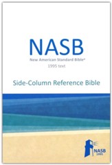 NASB Side-Column Reference Bible--soft leather-look, black