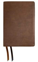 NASB Side-Column Reference Bible--soft leather-look, brown