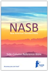 NASB 2020 Side-Column Reference Bible--soft leather-look, blue - Slightly Imperfect
