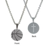 Basketball Necklace for Him, Stainless Steel