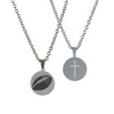 Football Necklace for Him, Stainless Steel