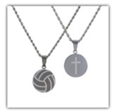 Volleyball Necklace for Her, Stainless Steel