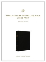 ESV Large-Print Single-Column Journaling Bible--buffalo leather, deep brown