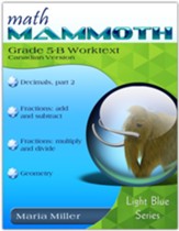 Math Mammoth Grade 5-B Worktext, Canadian Version