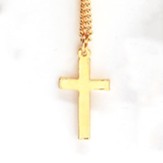 Rounded Plain Cross--Gold-plated Pendant