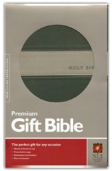 NLT Premium Gift Bible, TuTone Evergreen/Stone Leatherlike - Imperfectly Imprinted Bibles