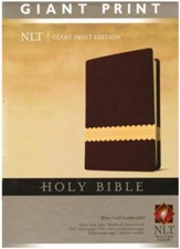 NLT Holy Bible, Giant Print TuTone Leatherlike Wine/Gold