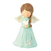 Angel with Dove Figurine, Blue