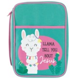 Llama Tell You Bout Jesus Bible Cover, Teal, Large