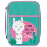Llama Tell You Bout Jesus Bible Cover, Teal, Medium