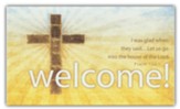 Welcome Cross & Sunrays (Psalm 122:1) Pew Cards, 50
