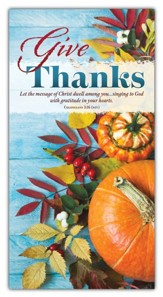 Give Thanks (Colossians 3:16, NIV) Offering Envelopes, 100
