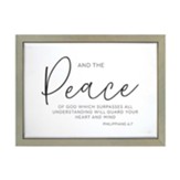 Peace, Philippians 4:7, Framed Bullnose Art