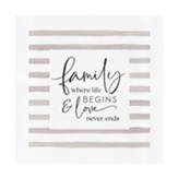 Family Where Life Begins and Love Never Ends Canvas Wall Art