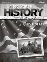 United States History: Heritage of  Freedom Quiz and Test Key, Volume 1 (4th Edition)