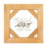 A Thankful Heart Is A Happy Heart Corner Slat Framed Wall Art