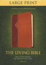 Living Bible: Large Print, TuTone Brown and Tan Imitation Leather