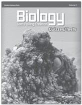 Biology: God's Living Creation Quiz  and Test Book Volume 2 (Revised)