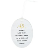 Mothers Hold Their Children's Hands Hanging Oval Ornament