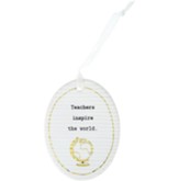 Teachers Inspire the World Hanging Oval Ornament