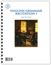 English Grammar Recitation I: 1 Year Pace Lesson Plans