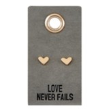 Love Never Fails, Heart Stud Earrings