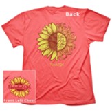 Sonshine Flower Shirt, Coral Silk, Large