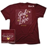 God Is Love Filigree Shirt, Garnet, Medium