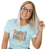 Powered By Prayer Shirt, Aqua Velvet Heather, Large