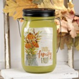 Faith Family Fall Light up Jar with Fairy Lights on Copper Wire