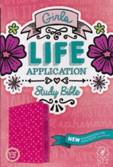 NLT Girls Life Application Bible, Pink Glow Leatherlike - Slightly Imperfect