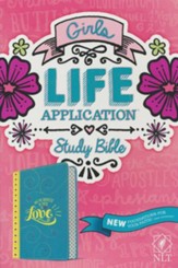 NLT Girls Life Application Study Bible--imitation leather, teal/yellow