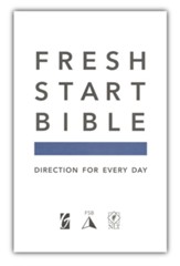 NLT Fresh Start Bible--soft leather-look, gray/black - Slightly Imperfect