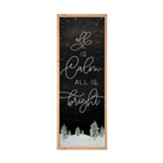 All Is Calm All Is Bright, Black with Evergreens, 3-D Texture Framed Wall Art