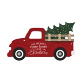 All Hearts Come Home For Christmas Truck Shape Art, Red