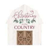 Christmas in the Country, Barn Shape Art, White