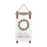 Merry Christmas, Wreath, Sled Hanging Sign