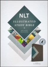 NLT Illustrated Study Bible--soft leather-look, teal/chocolate (indexed)