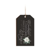 Wonderful Counselor Prince of Peace, White Poinsettia, Christmas Gift Tag