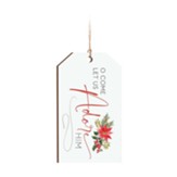 O Come Let Us Adore Him, Red Poinsettia, Christmas Gift Tag
