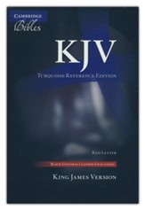 KJV Turquoise Reference Bible: Black Goatskin Leather, Red-letter Text