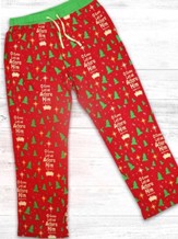 O Come Let Us Adore Him Pajama Pants, Red Large